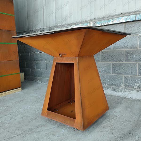 Rusty Barbecue In Corten Stainless Steel